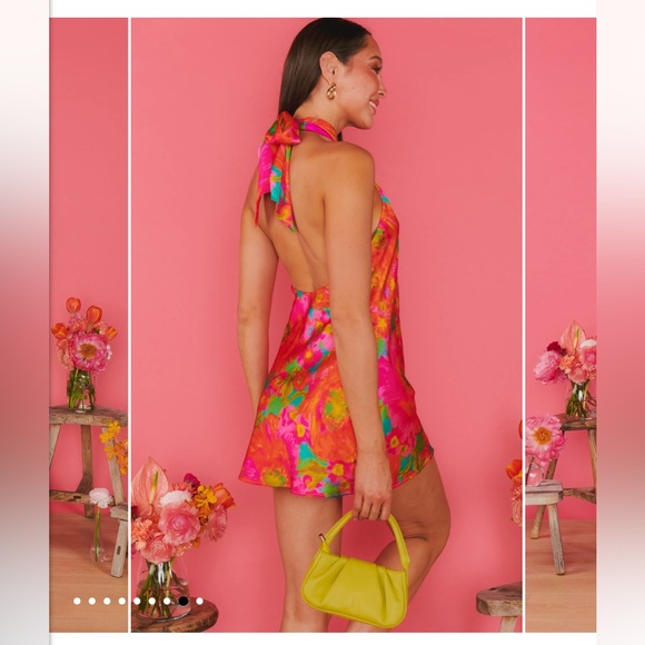 Show Me Your Mumu Jasmine Tie Mini Dress in Miss Malibu size Large - Picture 5 of 8